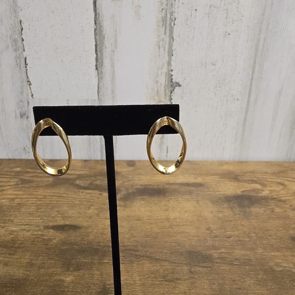Goldtone Hoop Earrings - Picture 2 of 7